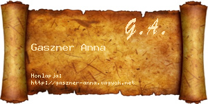 Gaszner Anna névjegykártya